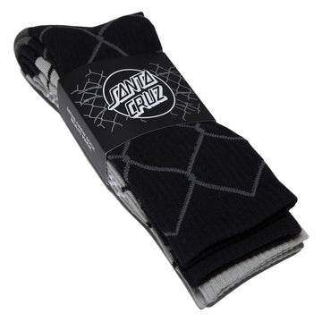 Santa Cruz Spot Chain Crew 2 Pack Of Socks - Black/Grey Multi