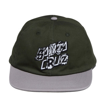 Santa Cruz Pay Off Stack Strip Snapback Hat - Forest/Grey