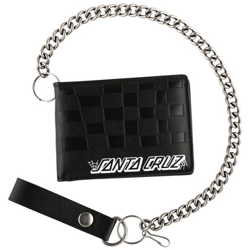 Santa Cruz Check Web Strip Chain Wallet - Black