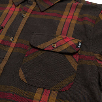 Santa Cruz Classic Long Sleeve Flannel Shirt - Brown/Red Plaid