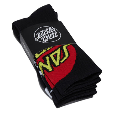 Santa Cruz Big Cruz Crew 2 Pack Of Socks - Black Multi