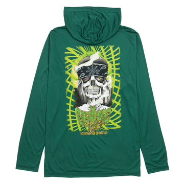 Creature Gravette Hippie Skull 20th Long Sleeve Hooded T-Shirt - Sport Forest