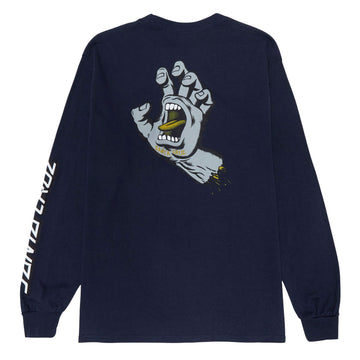 Santa Cruz Screaming Hand Long Sleeve T-Shirt - Navy/Grey/Gold