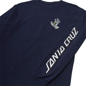 Santa Cruz Screaming Hand Long Sleeve T-Shirt - Navy/Grey/Gold