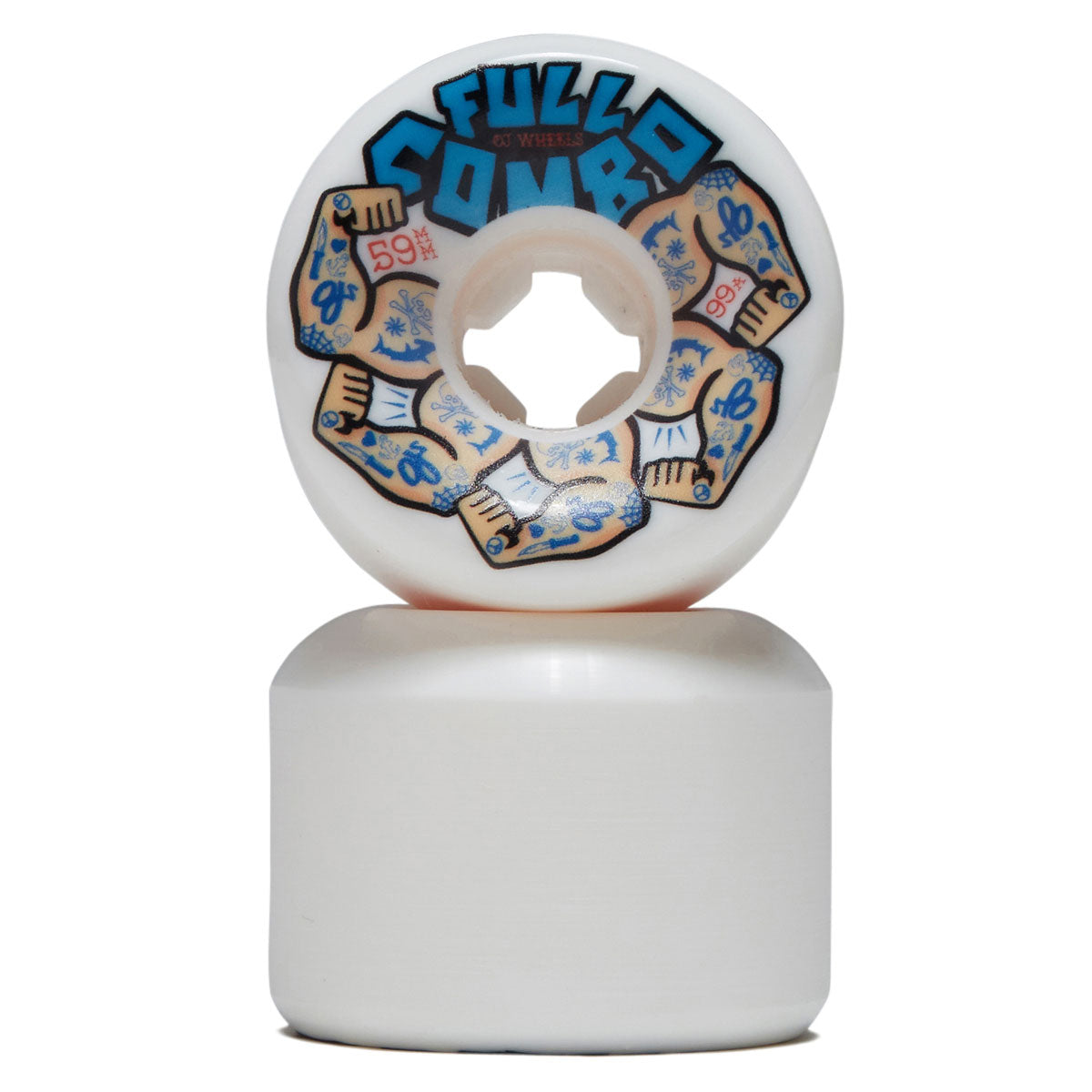 OJ Team Elite Full Combo 99a Skateboard Wheels - White - 59mm – CCS