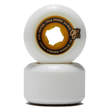OJ Team Double Duro Chubbies 99a/95a Skateboard Wheels - White/Gold - 56mm