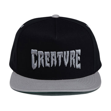 Creature Mono Logo Snapback Hat - Black/Silver