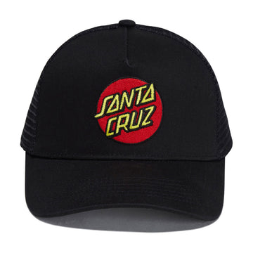 Santa Cruz Youth Classic Dot Mesh Trucker Hat - Black