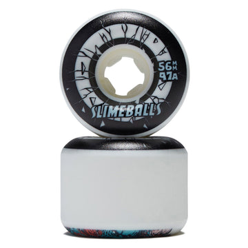 Slime Balls Rob Roskopp Five Reissue Full Combo 97a Skateboard Wheels - White - 56mm