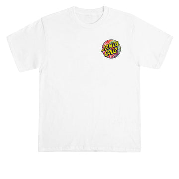 Santa Cruz Tie Dye Dot Chest T-Shirt - White