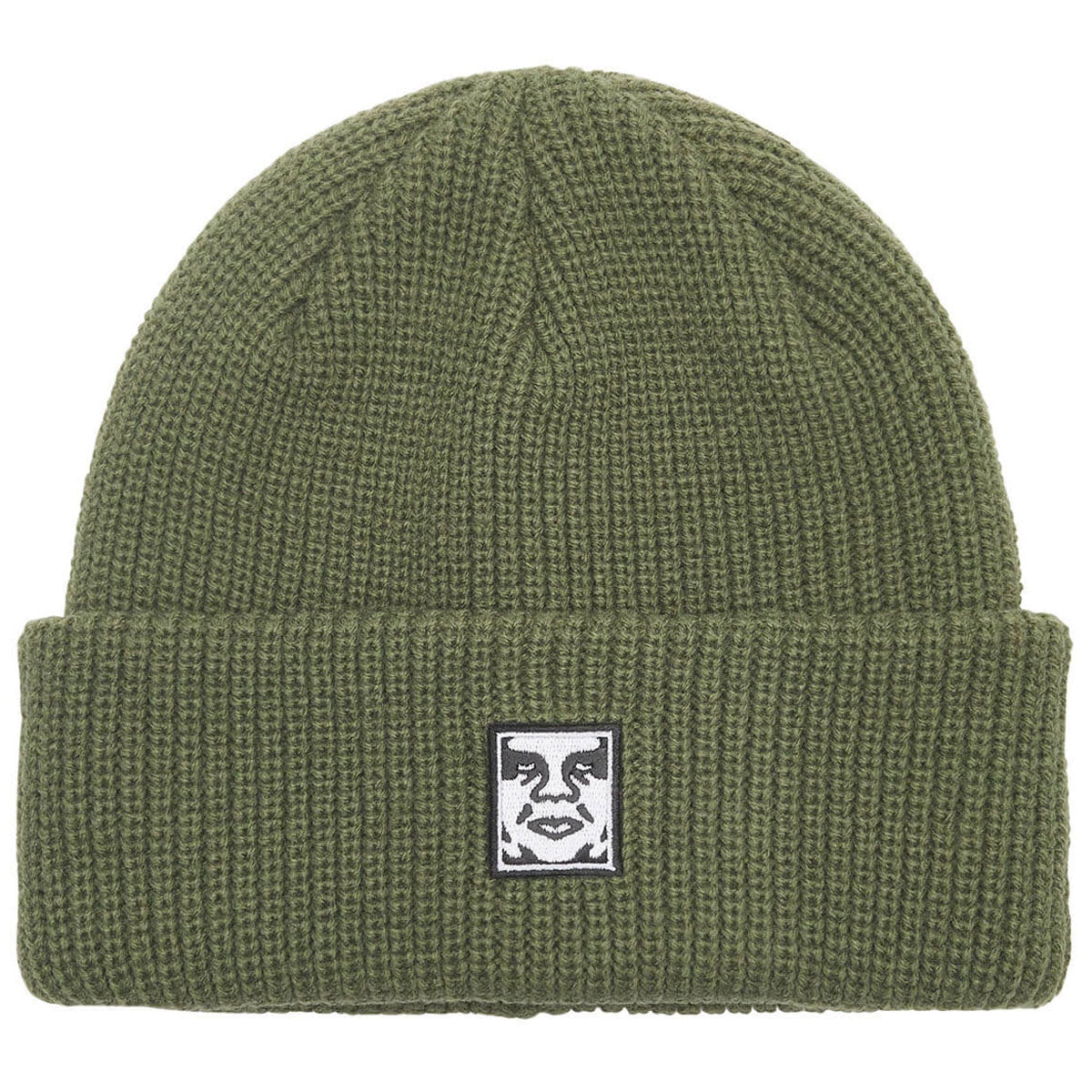 Obey Mid Icon Patch Cuff Beanie - Army image 1