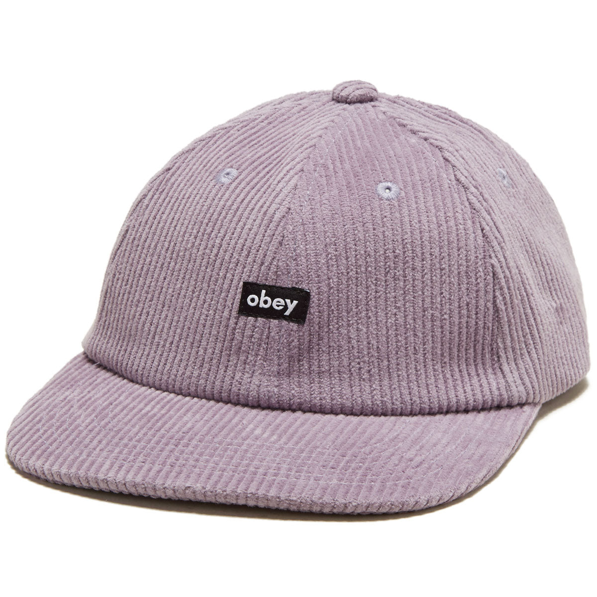 Obey Cord Label 6 Panel Strapback Hat - Wineberry image 1