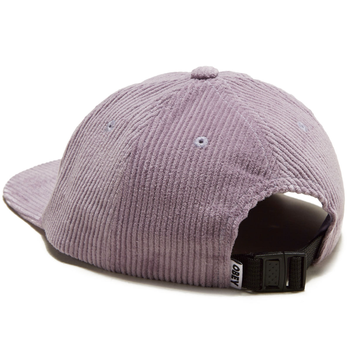 Obey Cord Label 6 Panel Strapback Hat - Wineberry image 2