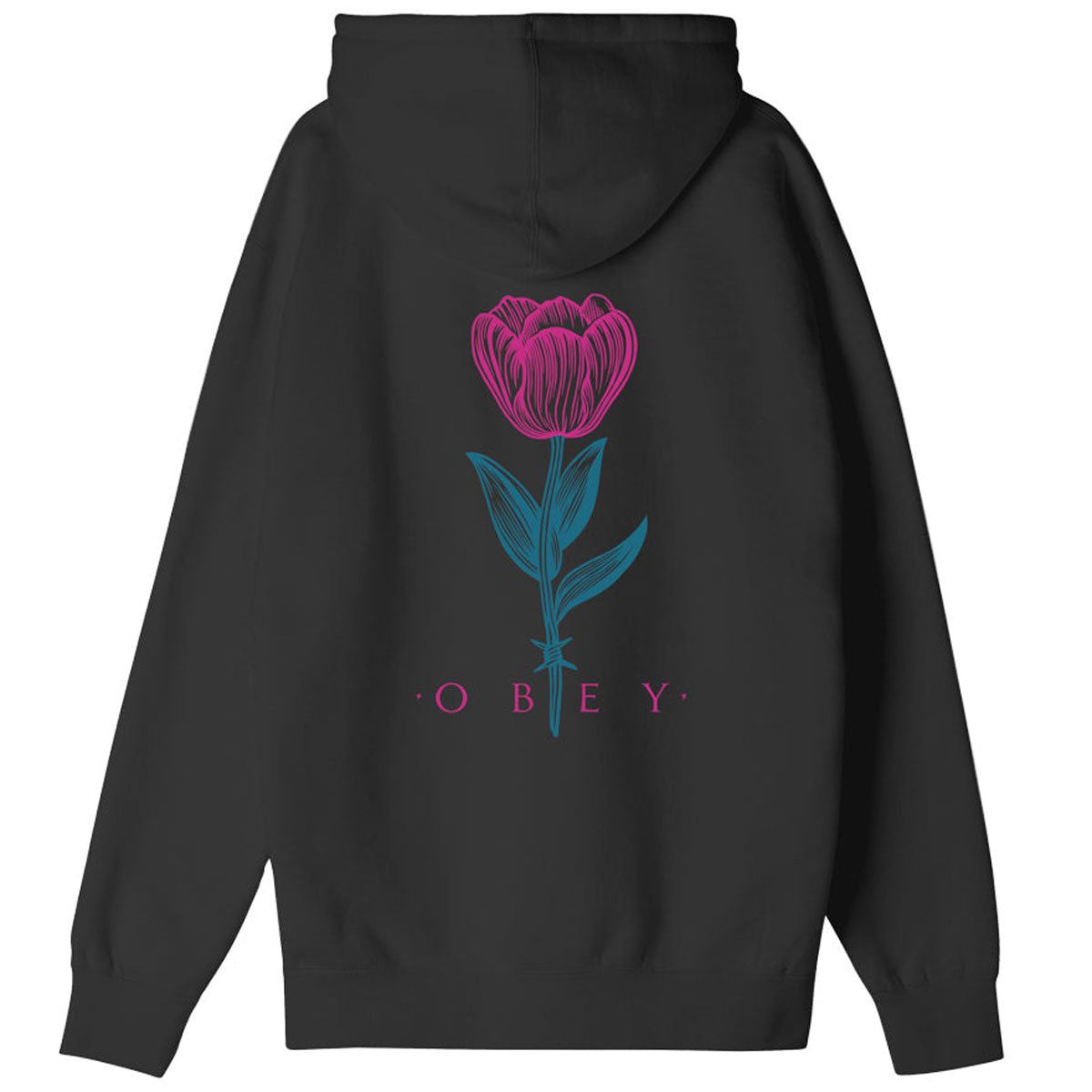 Obey Barbwire Flower Sweatshirt - Black image 2