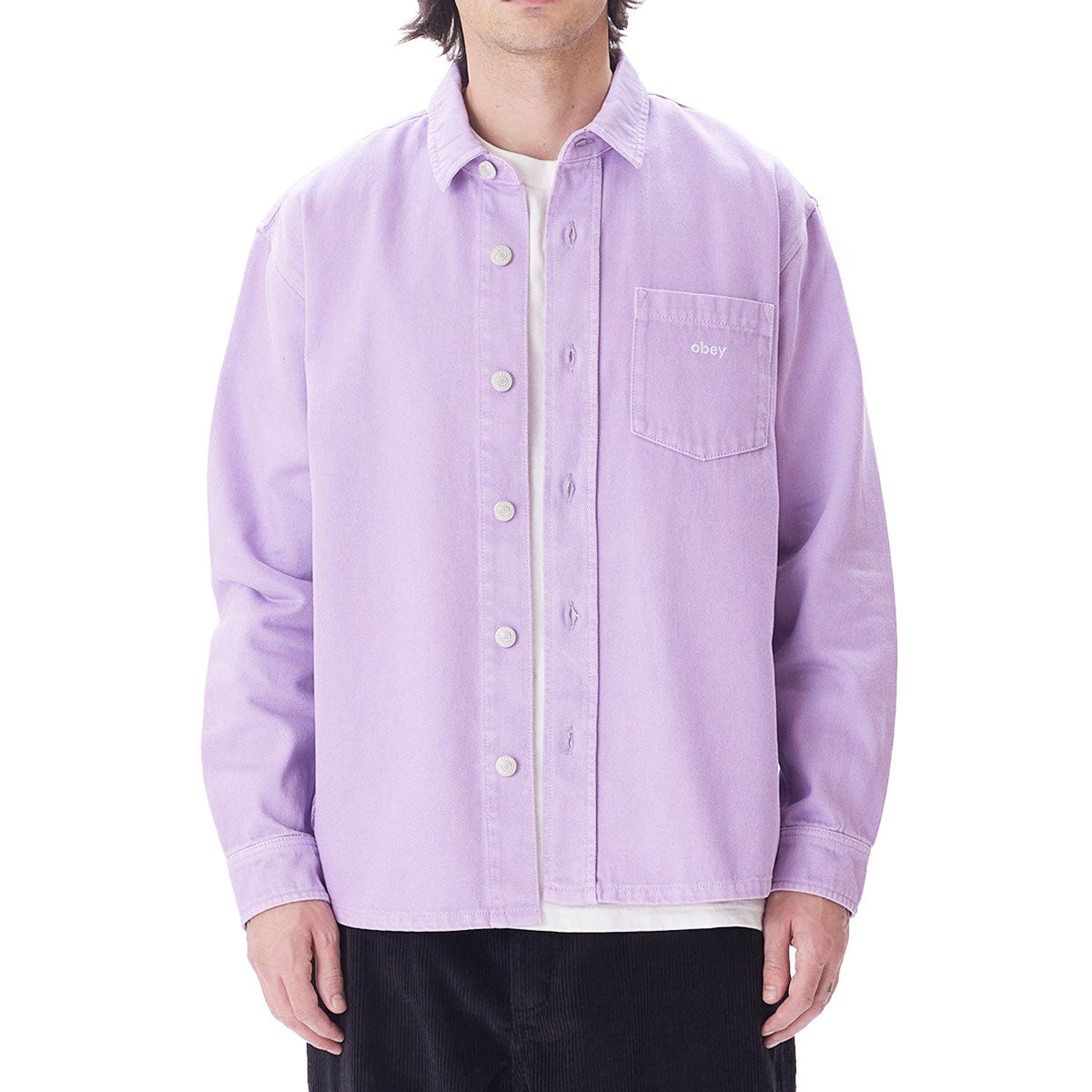 Obey Magnolia Long Sleeve Shirt - Purple Rose image 1
