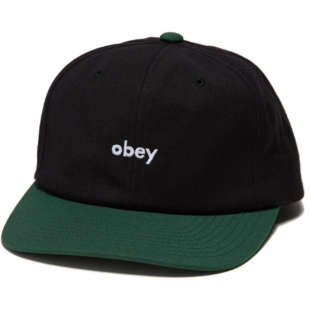 Obey 2 Tone Lowercase 6 Panel Hat - Black Multi image 1