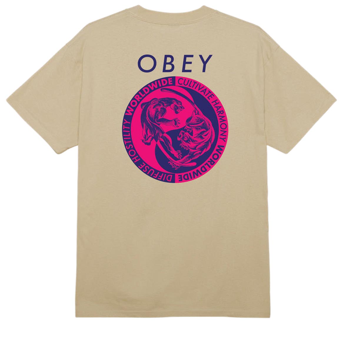 Obey Yin Yang Panthers T-Shirt - Sand image 1