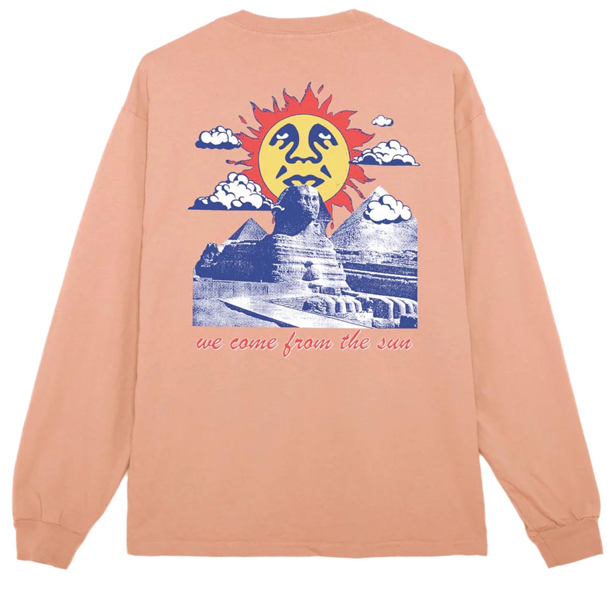 Obey We Come From The Sun Long Sleeve T-Shirt - Peach Parfait image 1