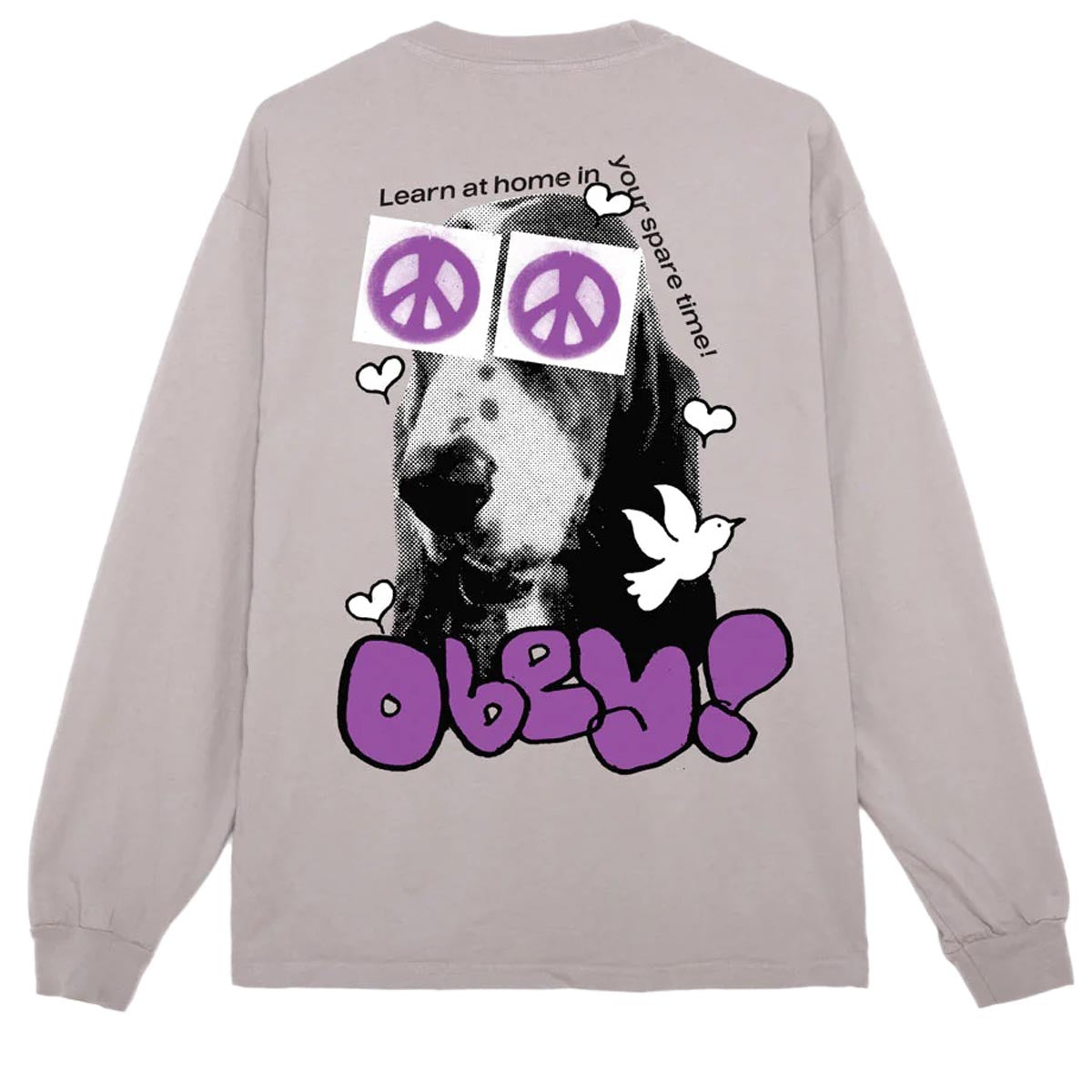 Obey Peace Eyes Long Sleeve T-Shirt - Silver Grey image 1