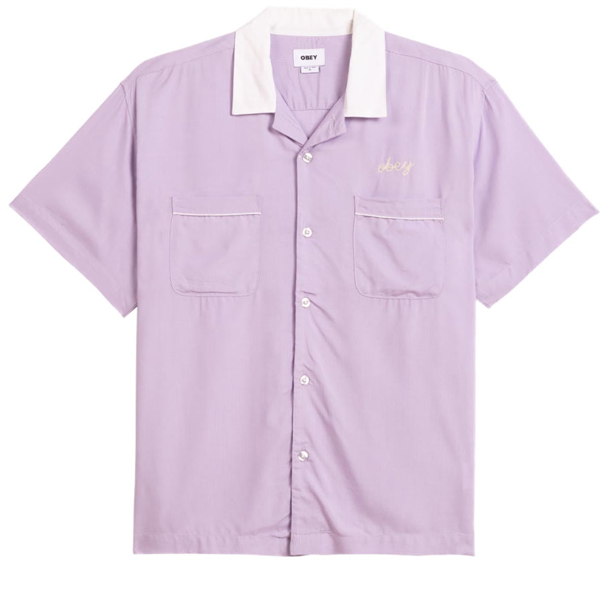 Obey Badger Woven Shirt - Orchid Petal image 1