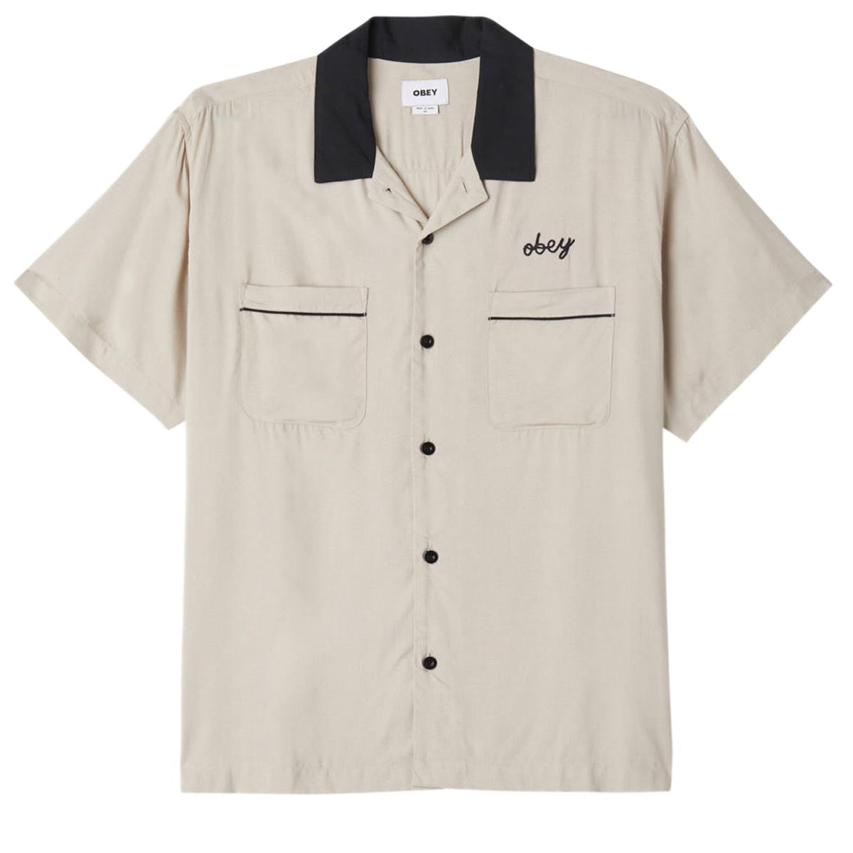 Obey Badger Woven Shirt - Silver Grey image 1
