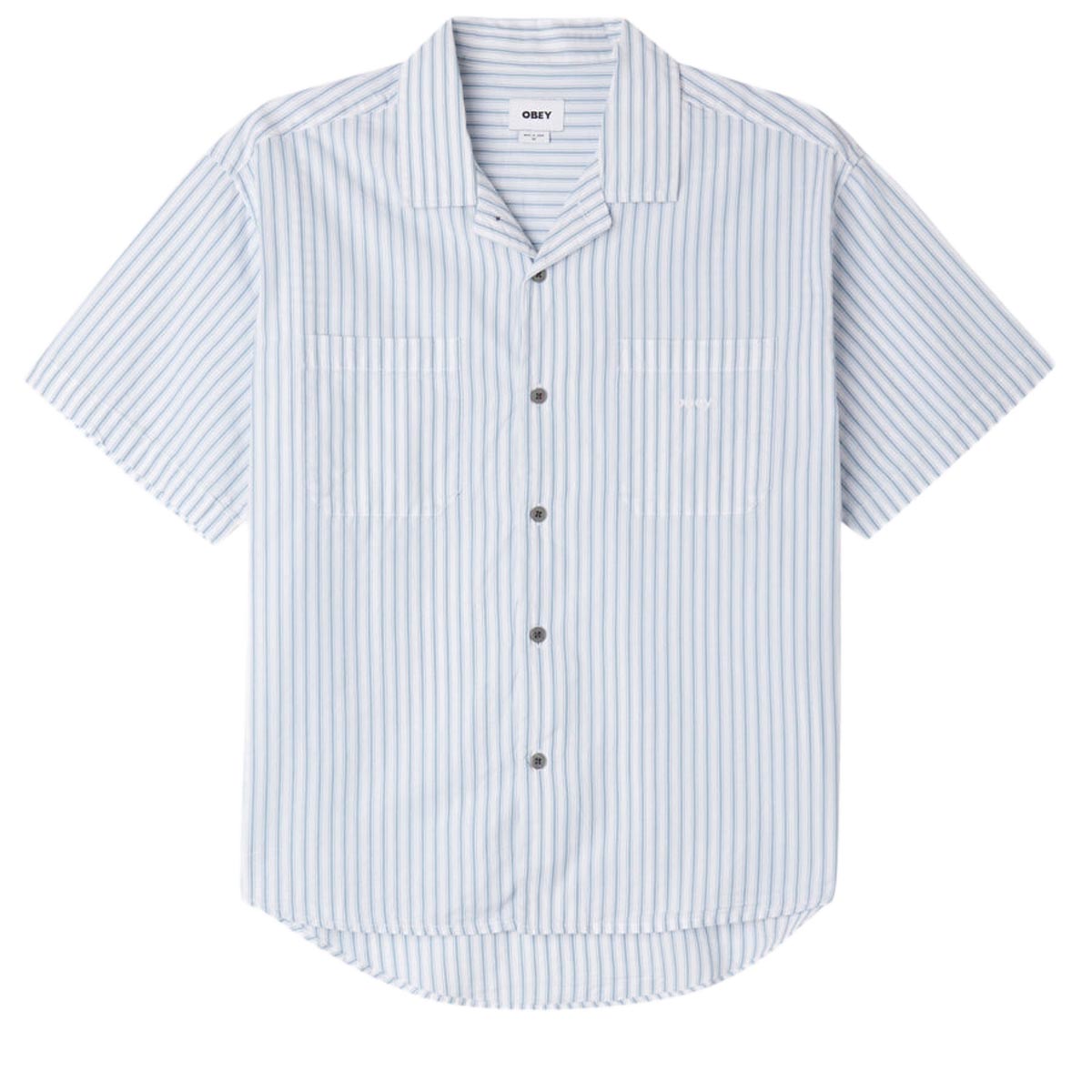 Obey Bigwig Stripe Woven Shirt - Good Grey Multi image 1