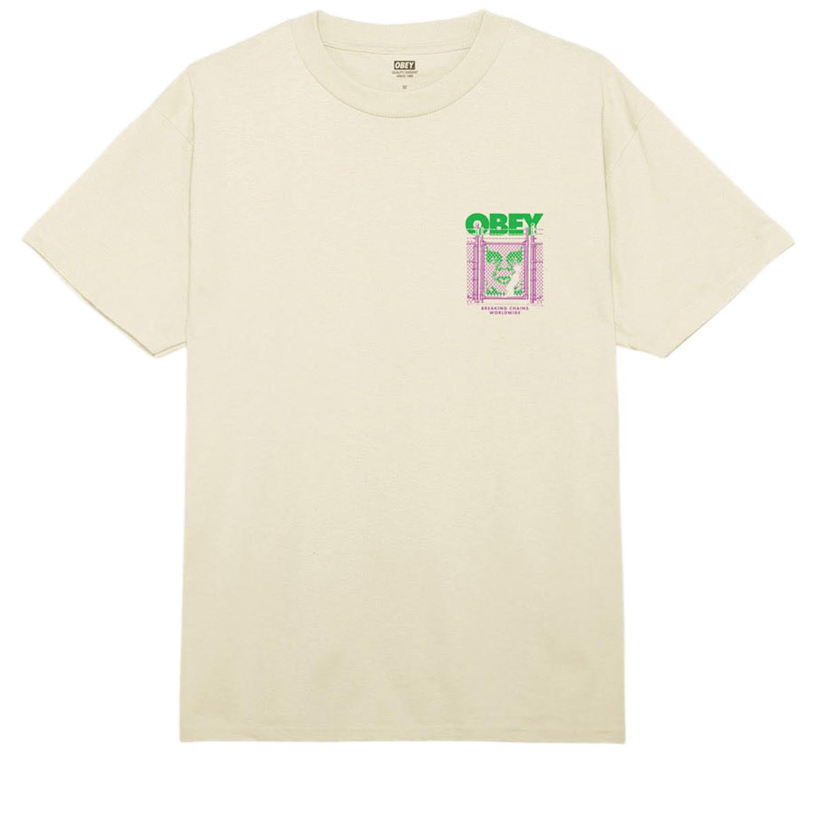 Obey Chain Link Fence Icon T-Shirt - Cream image 2