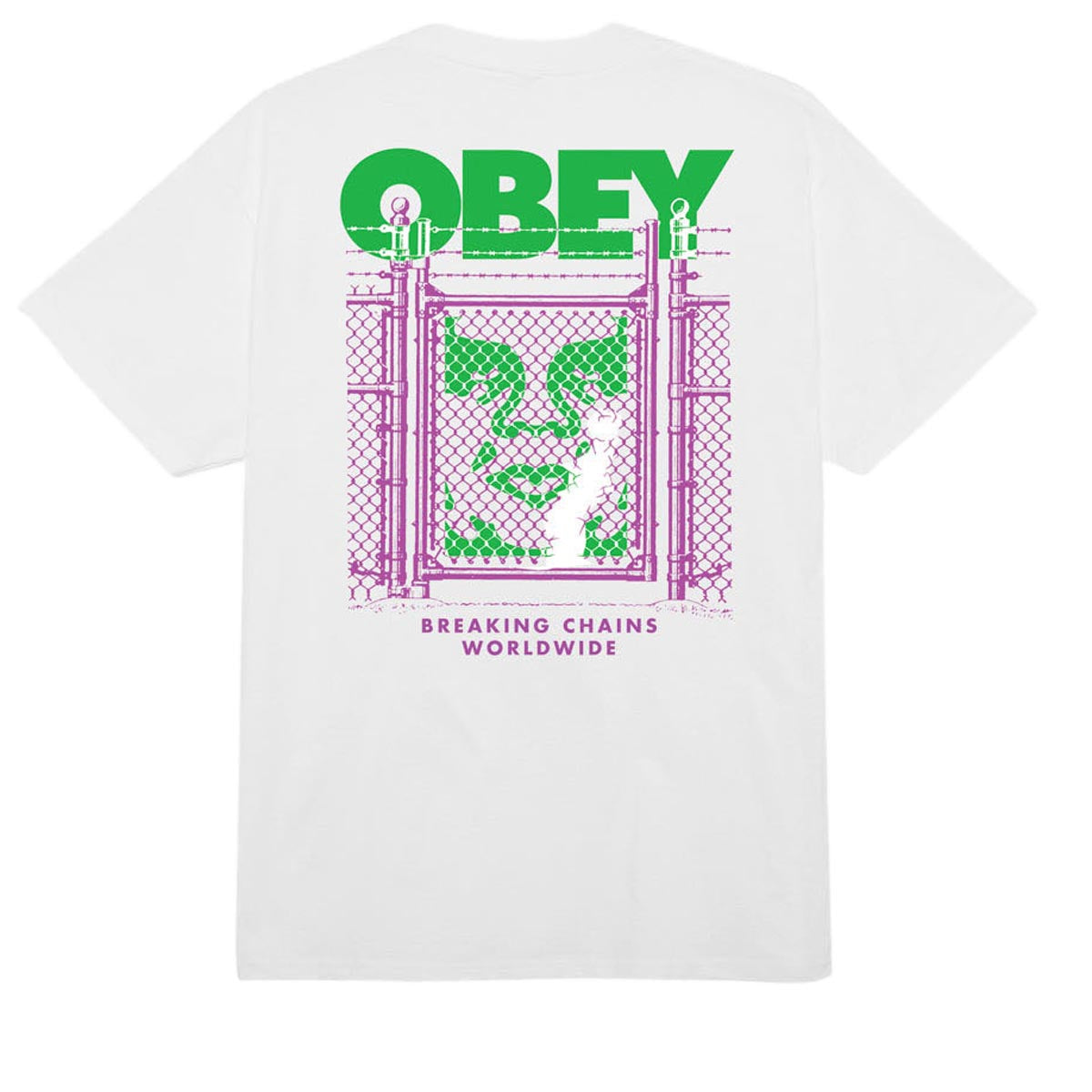 Obey Chain Link Fence Icon T-Shirt - White image 1