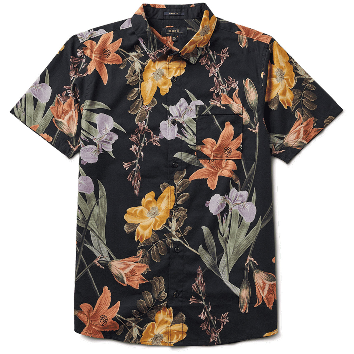 Roark Journey Ss Woven Shirt - Black Far East Flora image 4