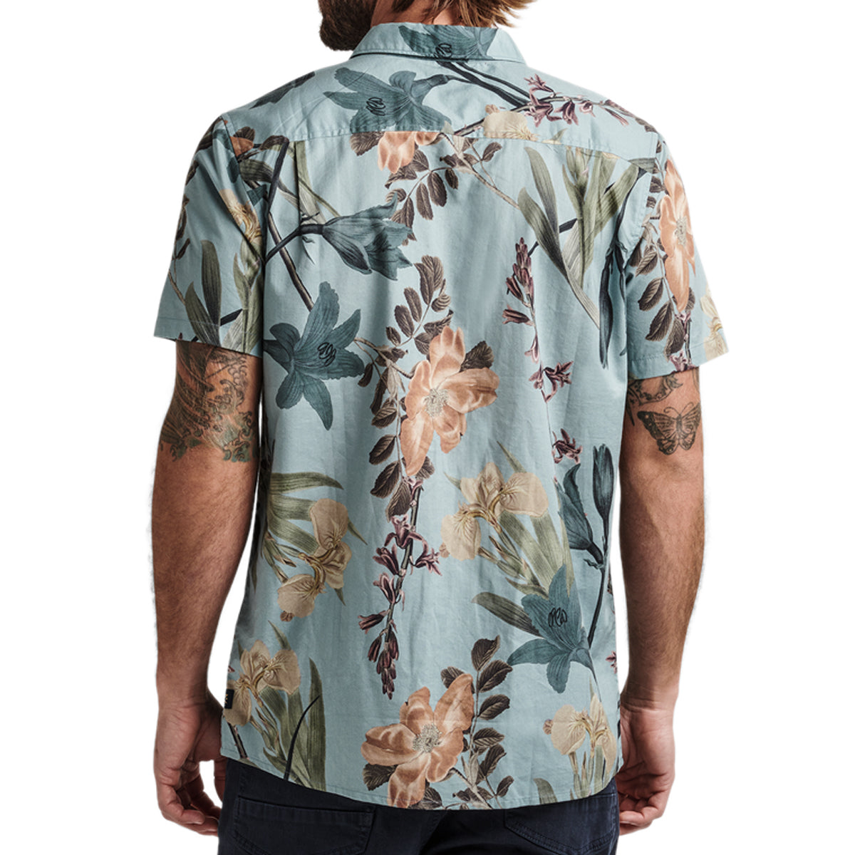 Roark Journey Ss Woven Shirt - Dusty Blue Far East Flora image 2