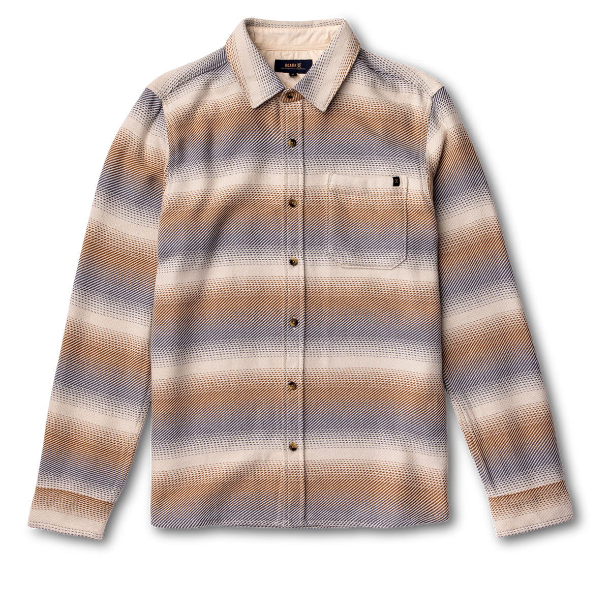 Roark Crossroads Flannel Shirt - Stripe Bone image 1