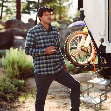 Roark Crossroads Flannel Shirt - Deep Blue