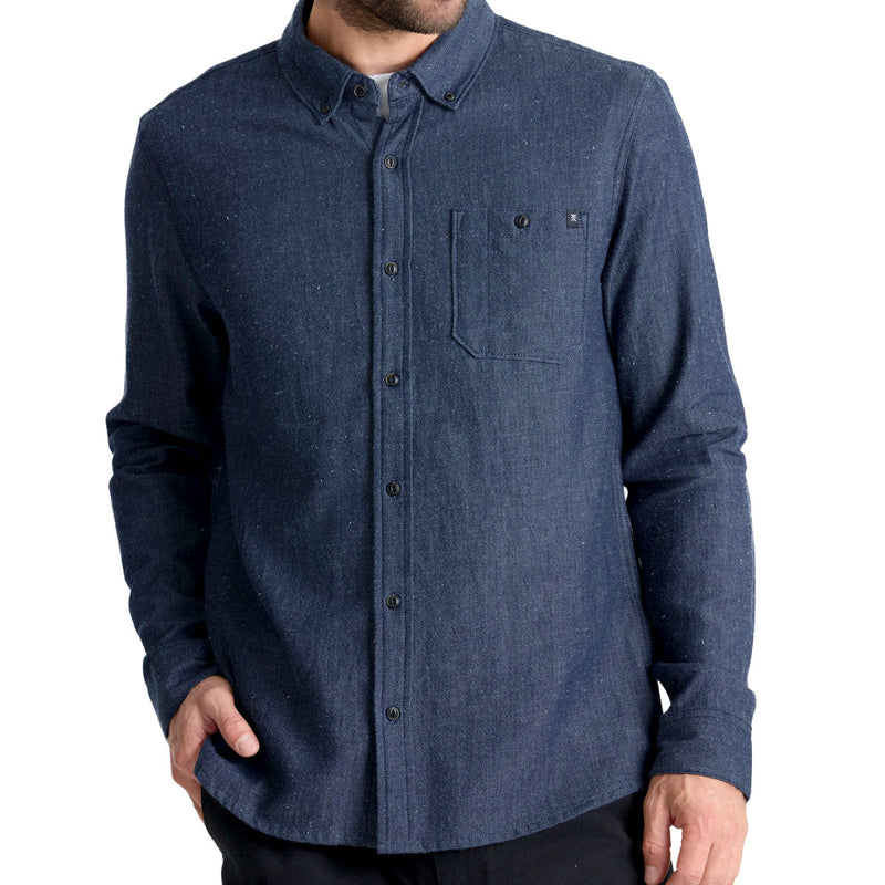 Roark Scholar Chambray Long Sleeve Shirt - Mid Indigo