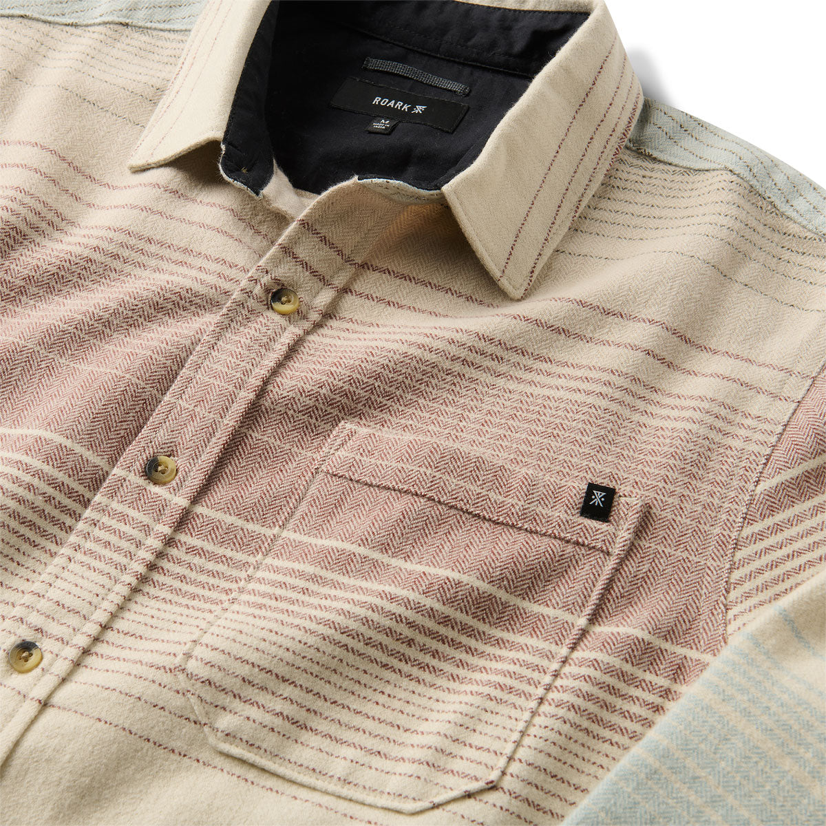 Roark Crossroads Flannel Shirt - Fossil Stripe image 5