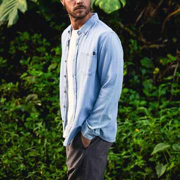 Roark Scholar Long Sleeve Woven Shirt - Bleached