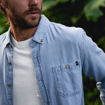 Roark Scholar Long Sleeve Woven Shirt - Bleached