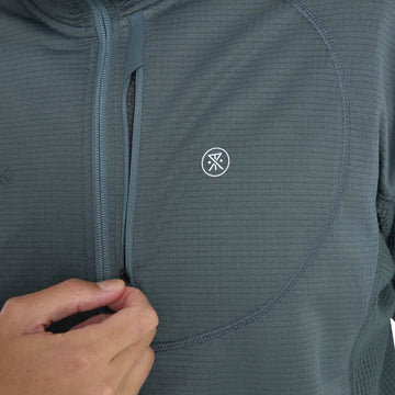 Roark Grid Lock Fleece Hoodie - Dusty Turquoise