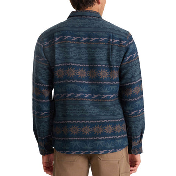 Roark Journey Jacquard Flannel Shirt - Navy