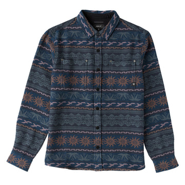 Roark Journey Jacquard Flannel Shirt - Navy