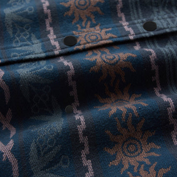 Roark Journey Jacquard Flannel Shirt - Navy