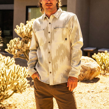 Roark Journey Jacquard Flannel Shirt - Oat