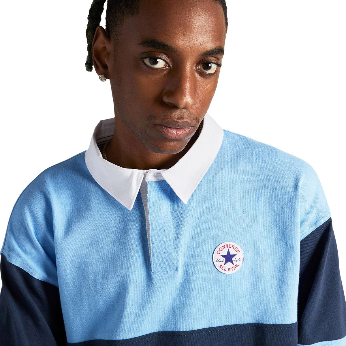 Converse All Star Long Sleeve Rugby Jersey - Navy/Light Blue image 4