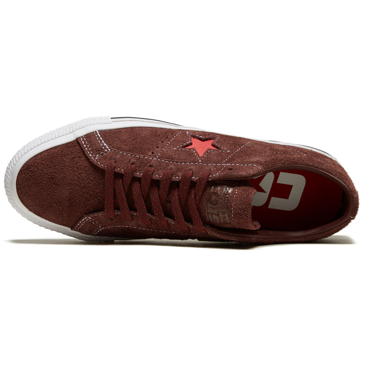 Converse One Star Pro Ox Shoes - Eternal Earth/White/Red image 3