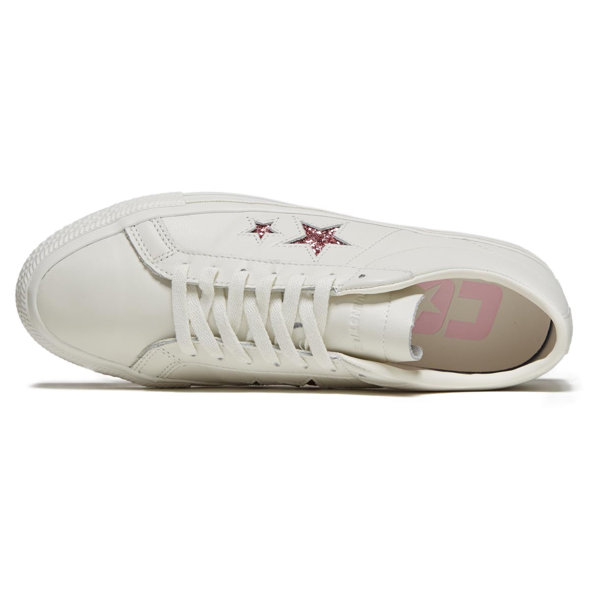 Converse x Turnstile One Star Pro Ox Shoes - White/Pink/White image 4