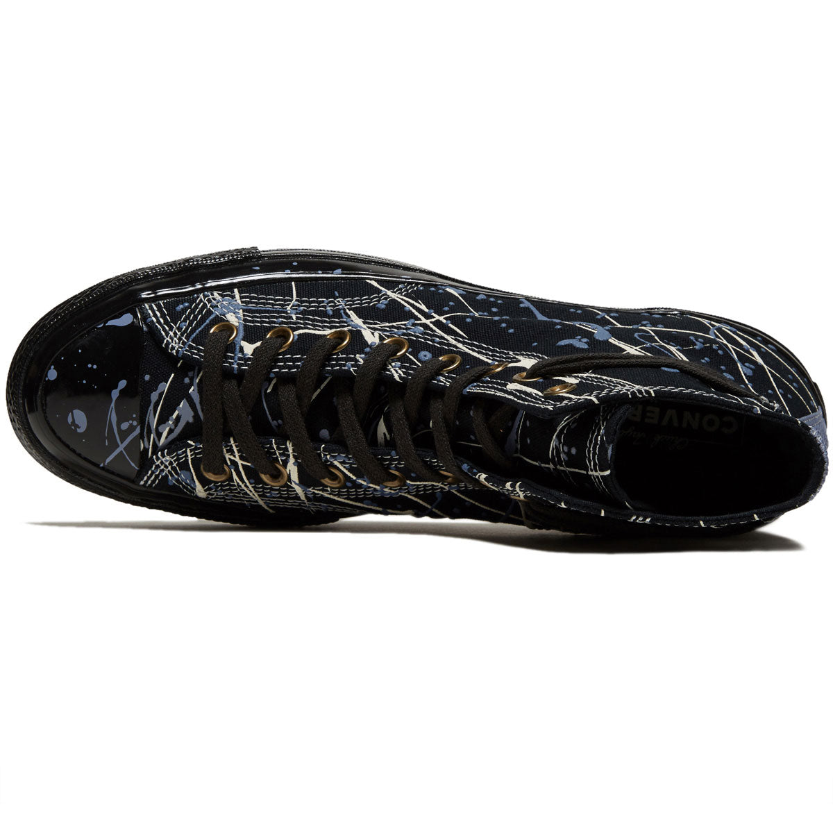 Converse Chuck 70 Hi Paint Splatter Shoes - Black/Egret/Thunder Daze image 3
