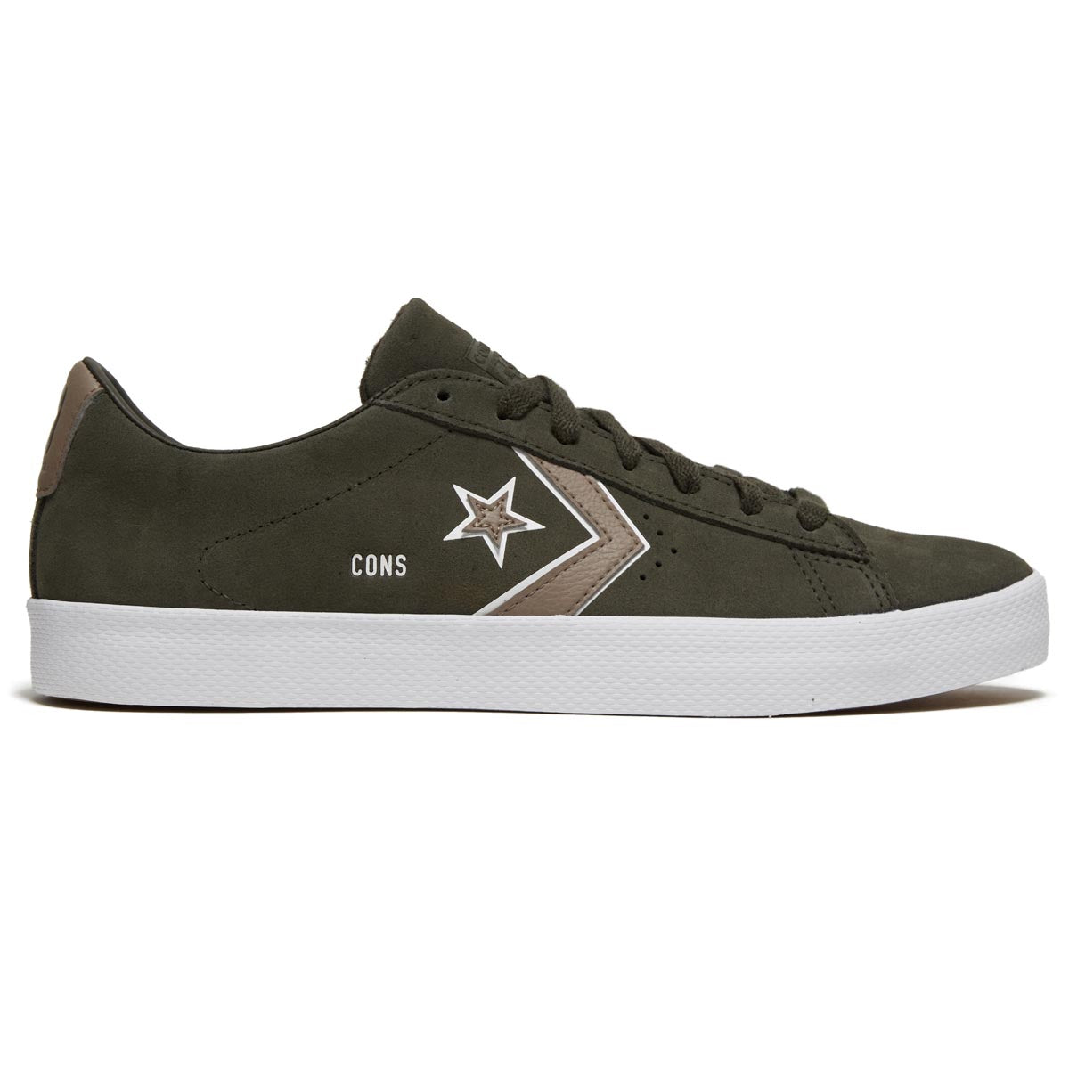 Converse Pl Vulc Pro Classic Suede Ox Shoes - Cave Green/White/Mud Mask image 1