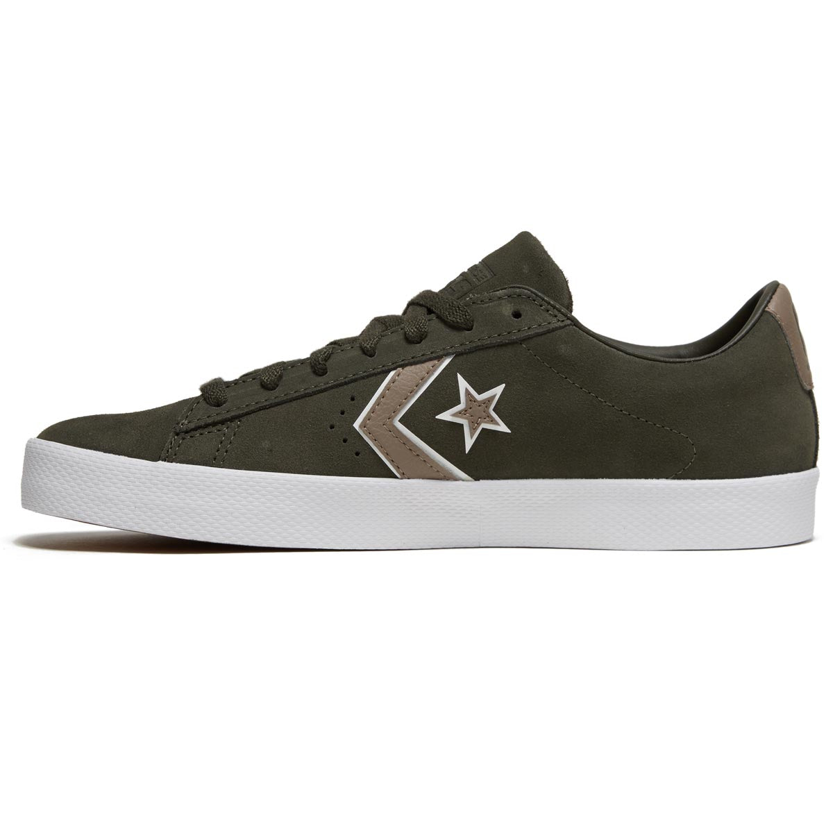 Converse Pl Vulc Pro Classic Suede Ox Shoes - Cave Green/White/Mud Mask image 2
