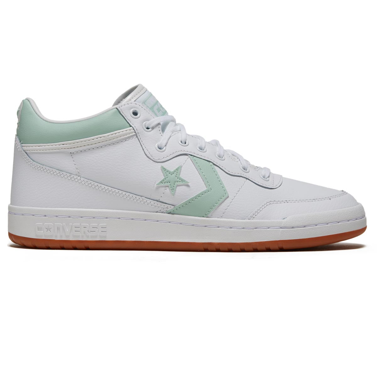 Converse Fastbreak Pro Leather Mid Shoes - White/Sticky Aloe/Gum Honey image 1