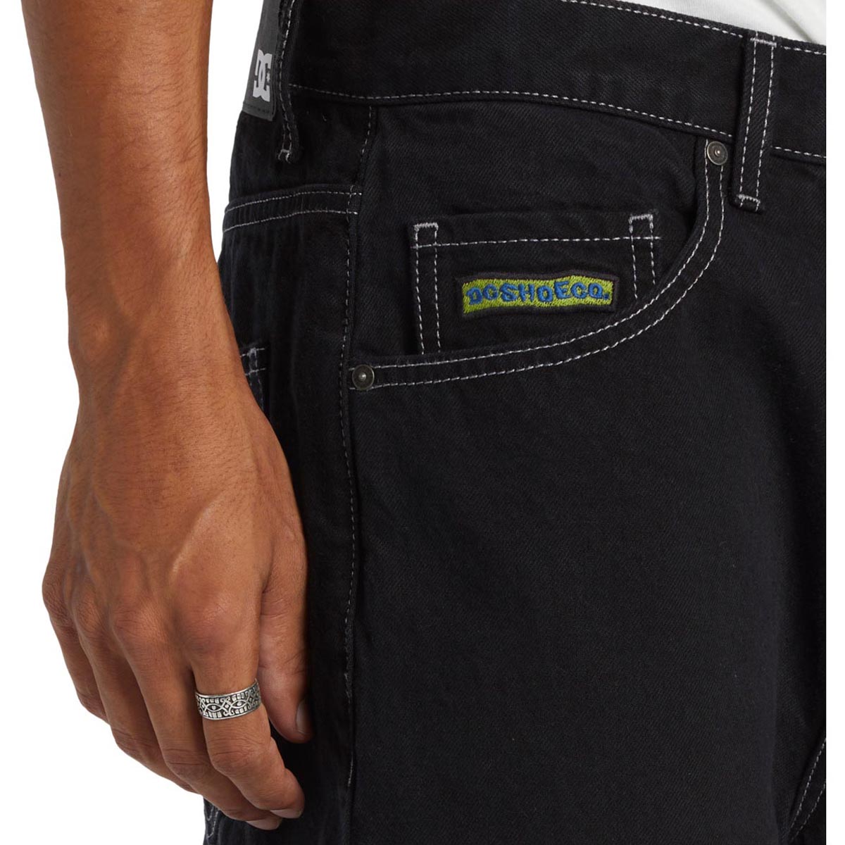 DC Worker Baggy Denim Pants - Black Tint image 3