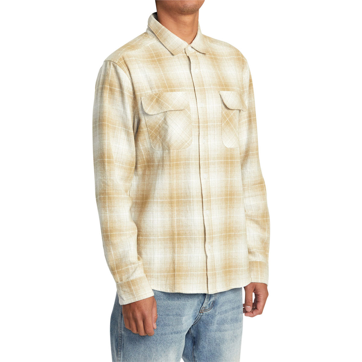 RVCA Dayshift Flannel Long Sleeve Shirt - Khaki image 3